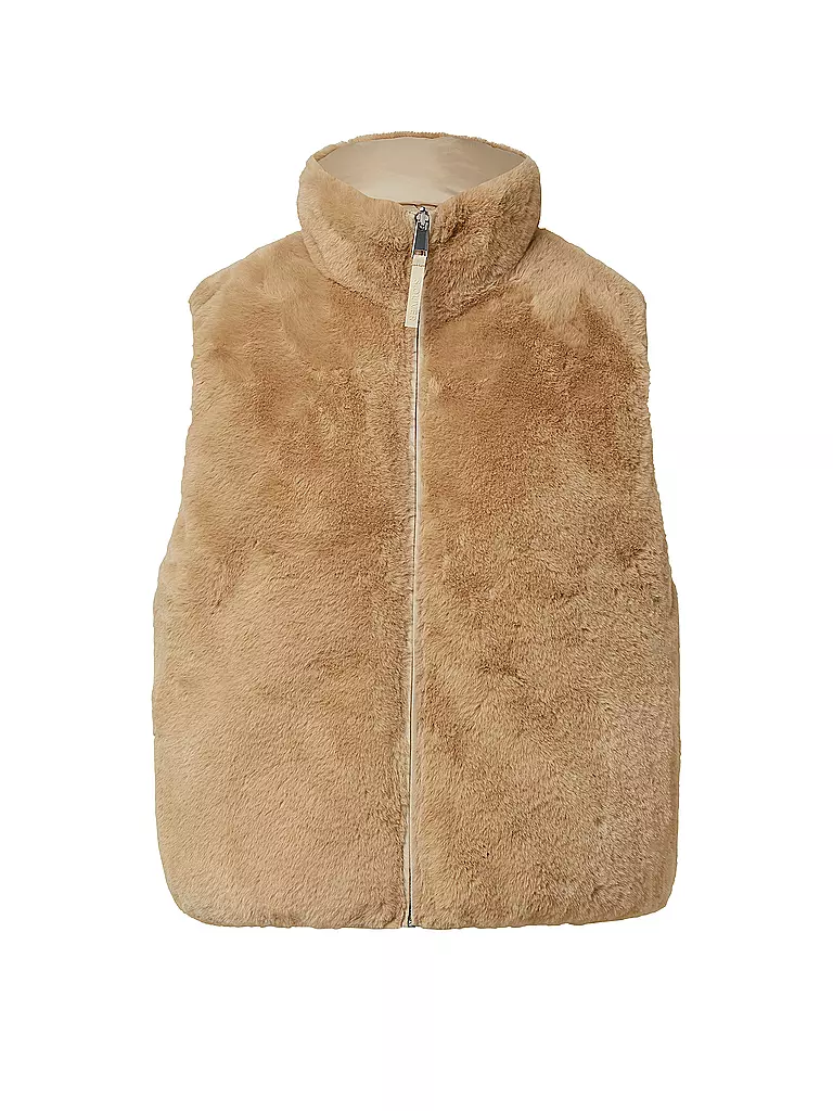 S.OLIVER | Gilet in finta pelliccia | Cammello