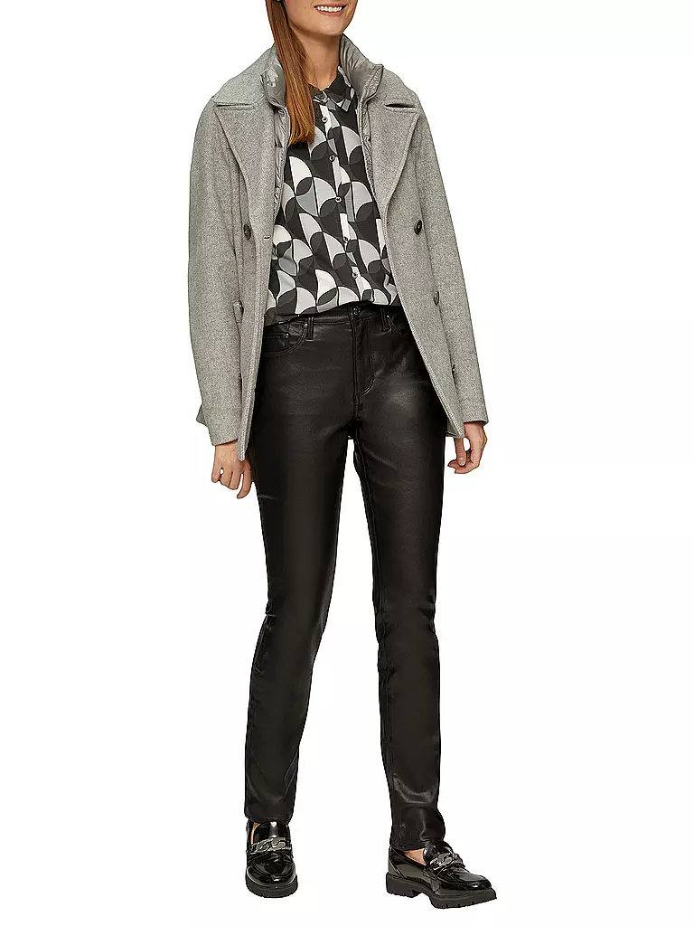 S.OLIVER | Hose in Lederoptik Slim Fit | Nero