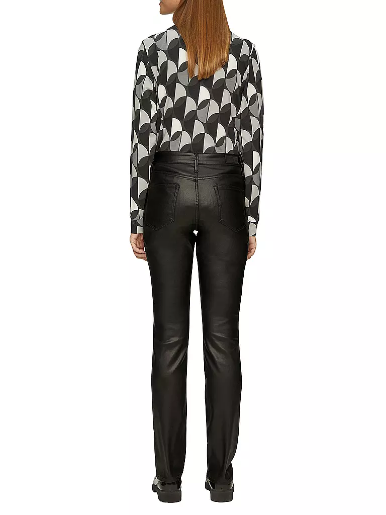 S.OLIVER | Hose in Lederoptik Slim Fit | Nero