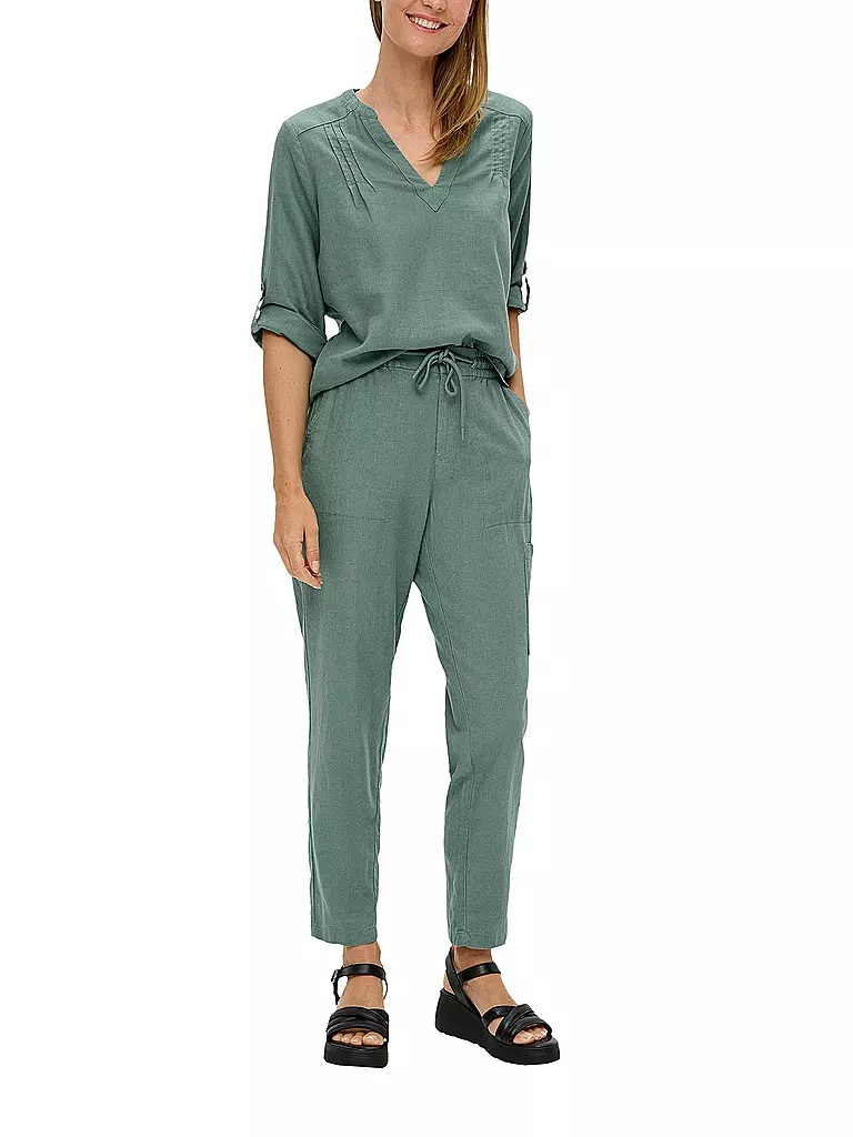 S.OLIVER | Leinenbluse | Petrolio