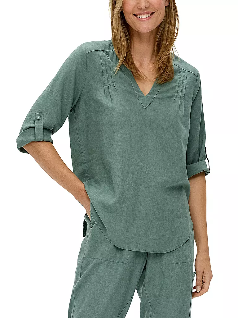 S.OLIVER | Leinenbluse | Petrolio