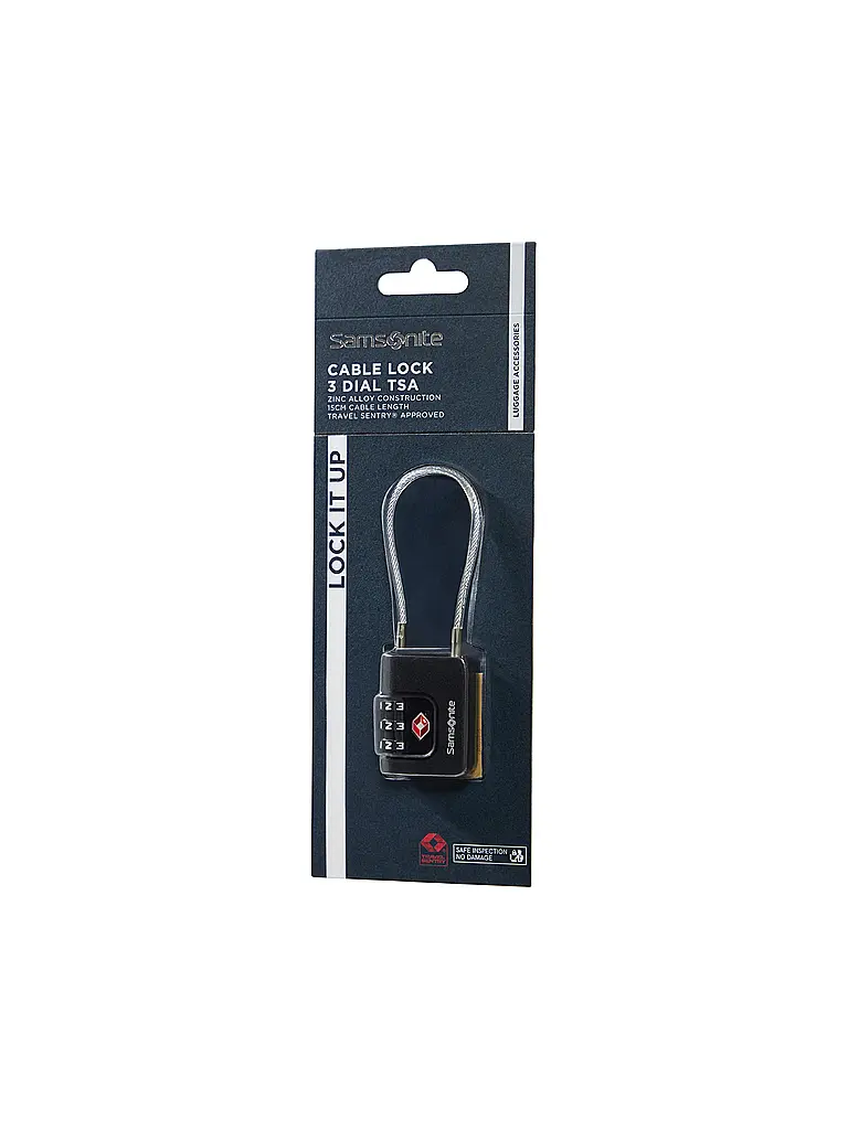 SAMSONITE | Lucchetto a cavo TSA a 3 cifre TA REVOLUTION nero | 