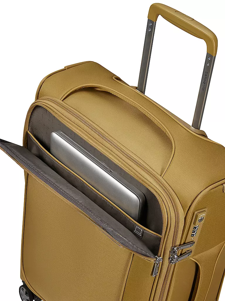 SAMSONITE | Trolley D'LITE SPINNER 55cm espandibile giallo senape | 