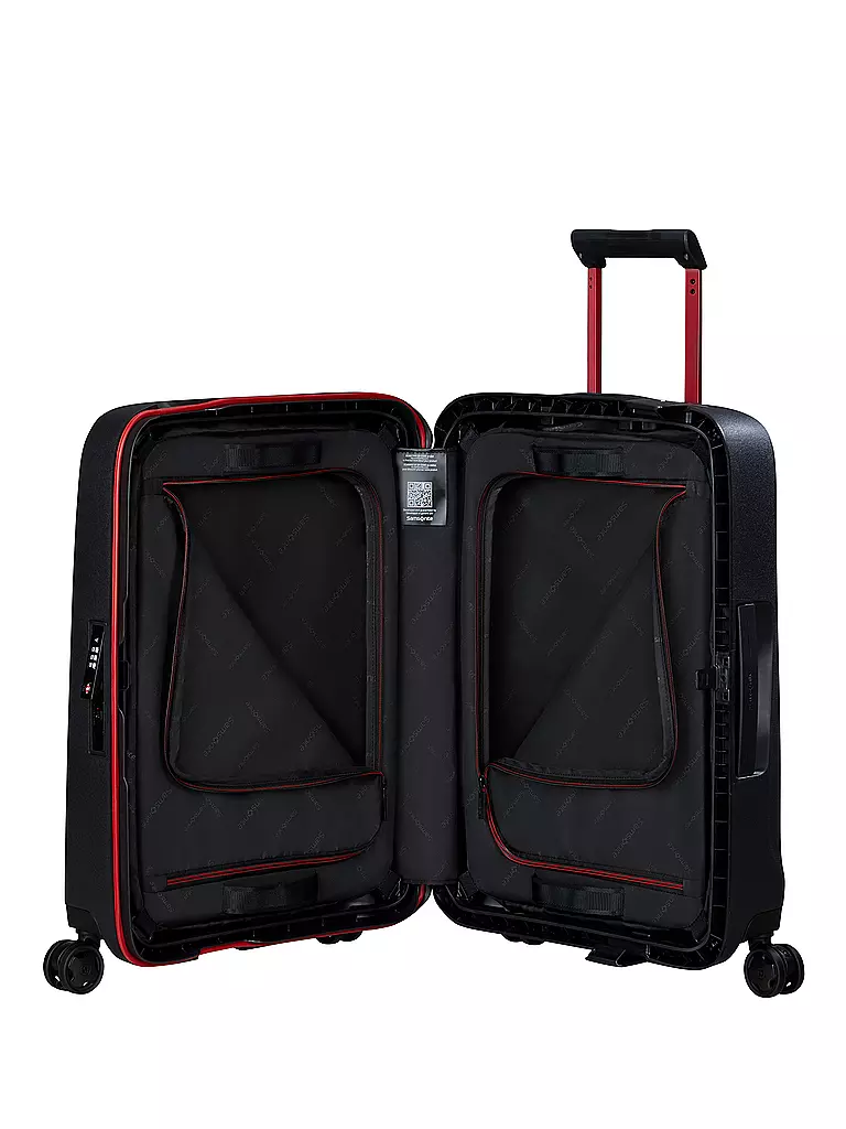 SAMSONITE | Trolley ESSENS SPINNER 55cm charcoal/red  | Nero