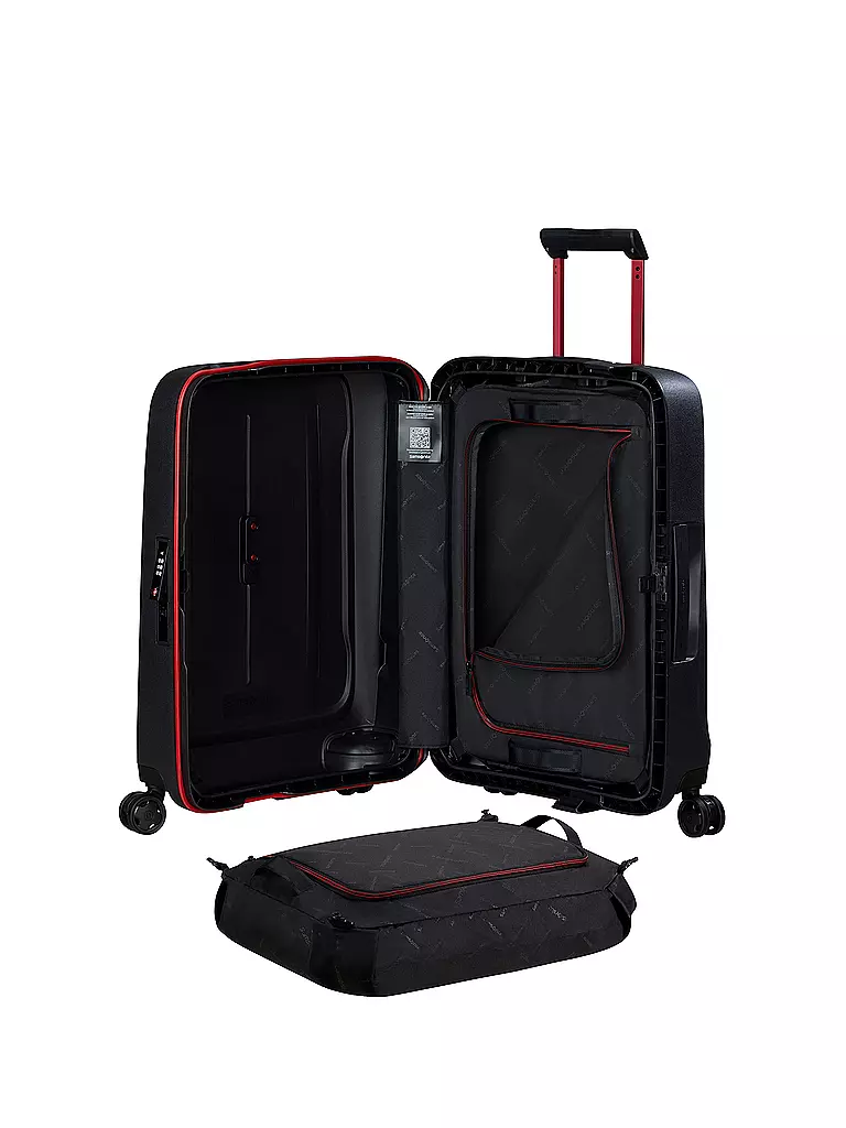 SAMSONITE | Trolley ESSENS SPINNER 55cm charcoal/red  | Nero