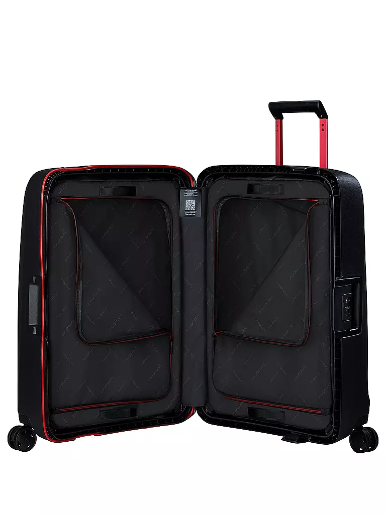 SAMSONITE | Trolley ESSENS SPINNER 69cm charcoal/red | Nero