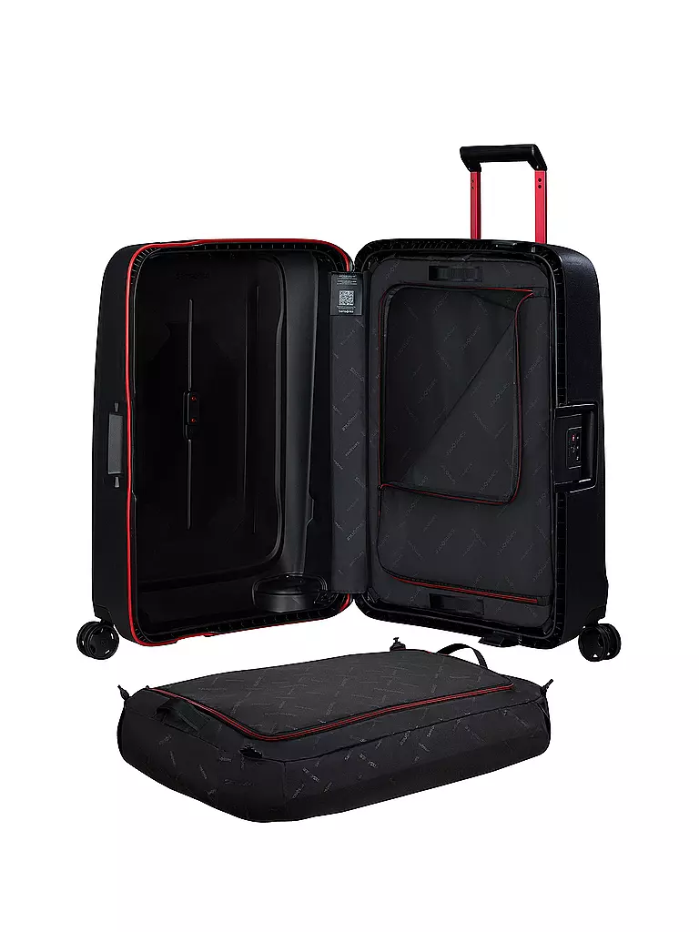 SAMSONITE | Trolley ESSENS SPINNER 69cm charcoal/red | Nero