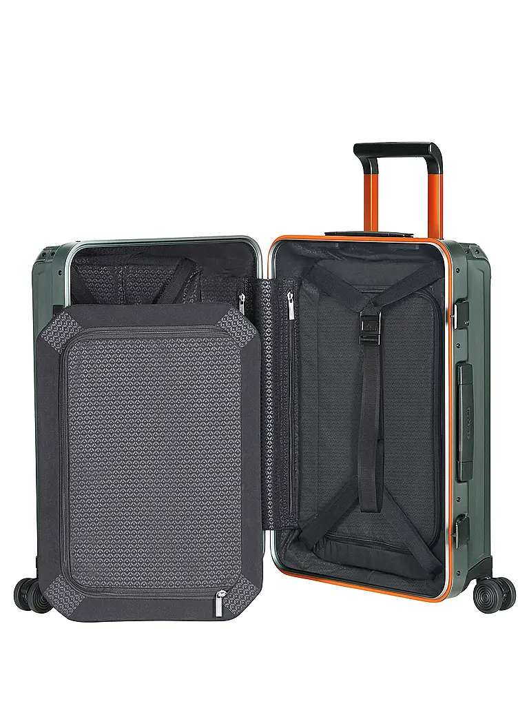 SAMSONITE | Trolley Lite-Box Alu™ 55cm Sage / Orange | Verde scuro