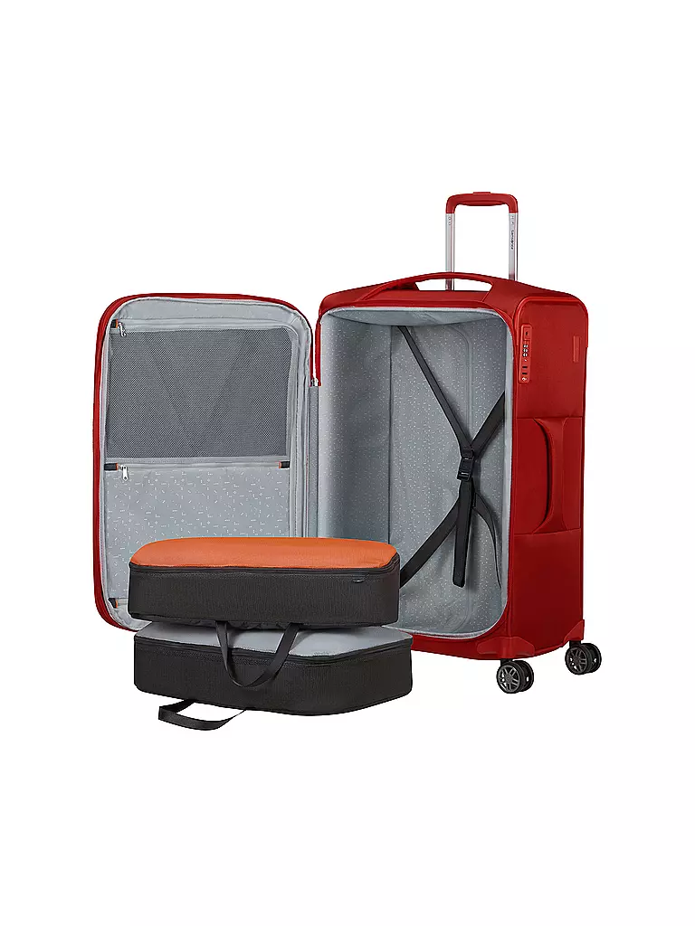 SAMSONITE | Trolley morbido RE-LITE SPINNER 67 cm espandibile rosso papavero | Rosso