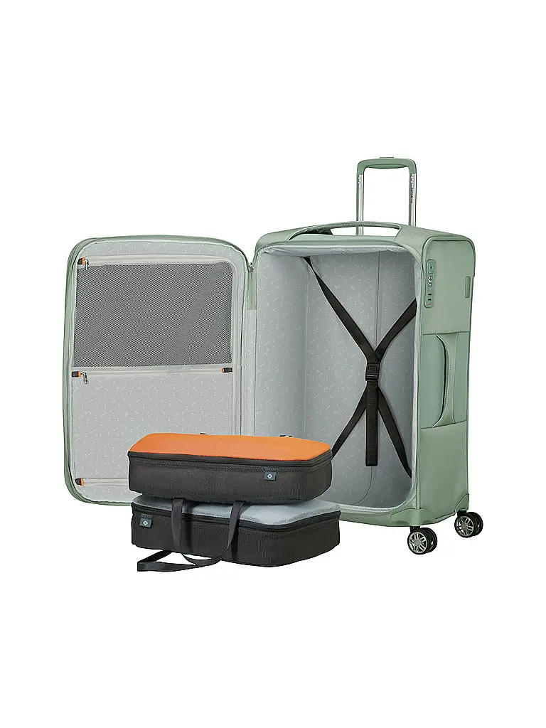 SAMSONITE | Trolley morbido RE-LITE SPINNER 67cm espandibile salvia | Verde chiaro
