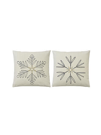 SANDER | Federa per cuscino natalizio 45x45cm SNOWFLAKES Crema