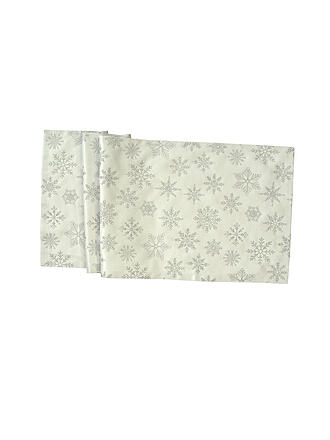 SANDER | Tavola di Natale 50x140cm CRISTALLO LUCE Écru/Argento