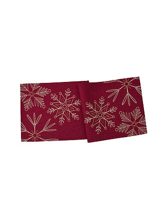 SANDER | Runner da tavola natalizio 50x138cm SNOWFLAKES Rosso