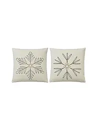 SANDER | Federa per cuscino natalizio 45x45cm SNOWFLAKES Crema | Crema