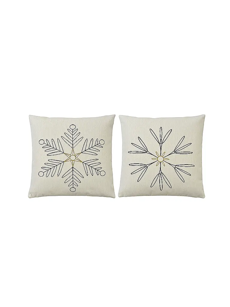 SANDER | Federa per cuscino natalizio 45x45cm SNOWFLAKES Crema | Crema