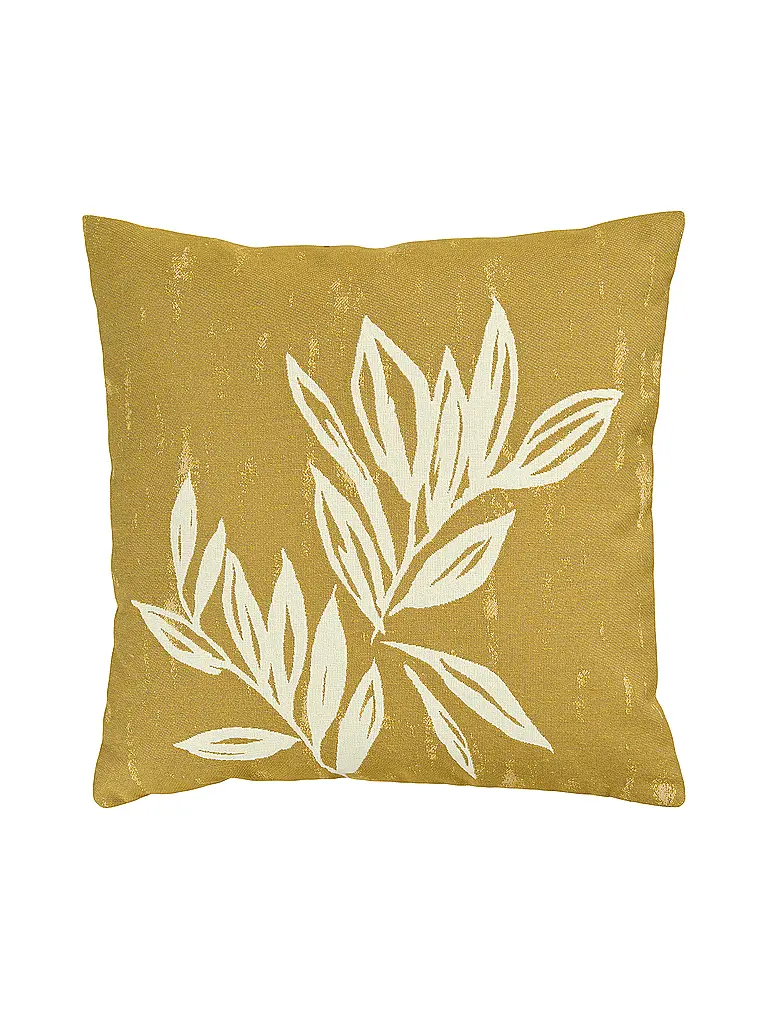 SANDER | Kissenhülle 50x50cm BIG LEAVES Honey | Cammello