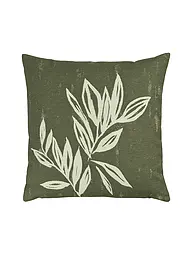 SANDER | Kissenhülle 50x50cm BIG LEAVES Honey | Verde scuro