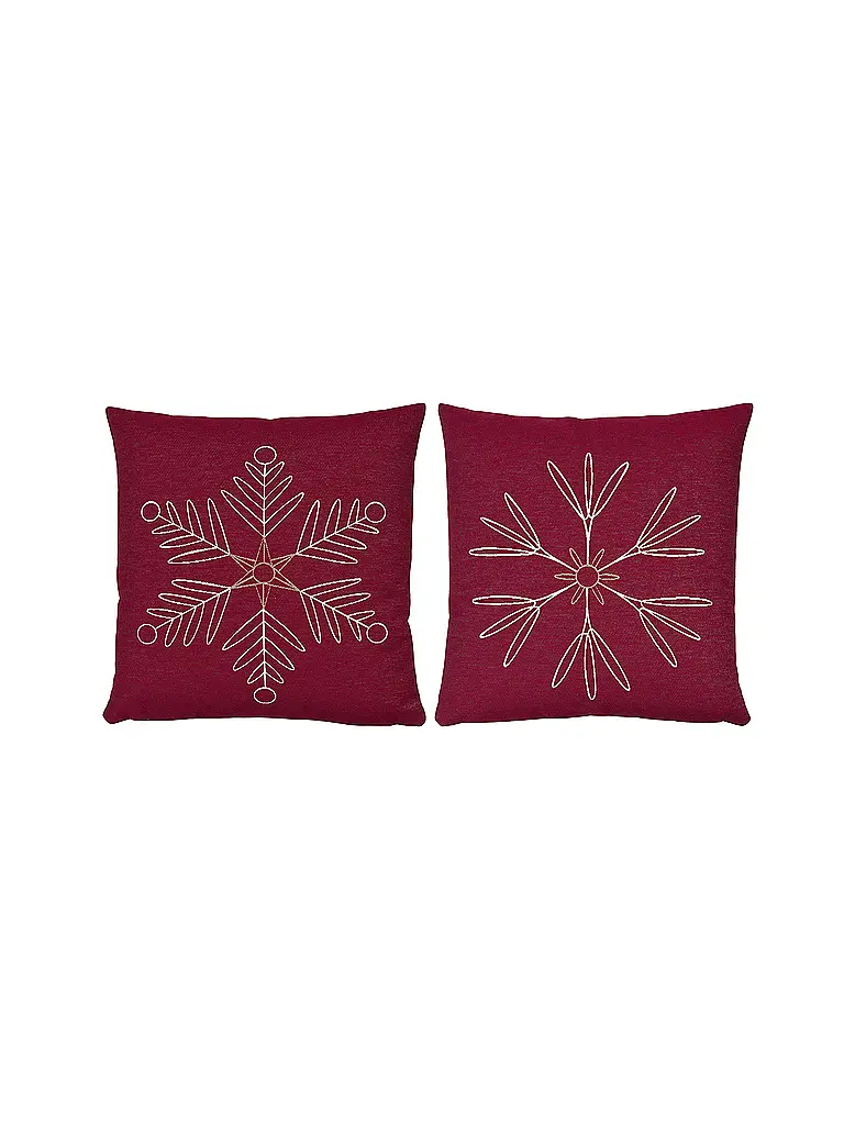 SANDER | Kissenhülle natalizia 45x45cm SNOWFLAKES Red | Rosso