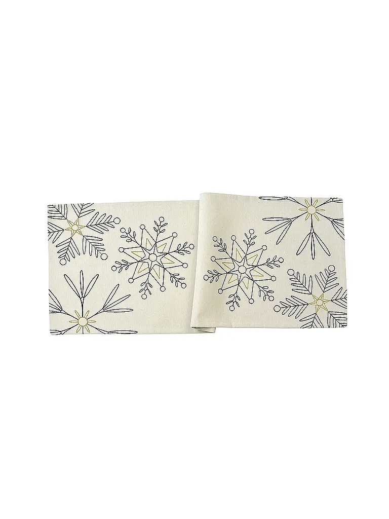 SANDER | Runner da tavola natalizio 50x138cm SNOWFLAKES Crema | Crema