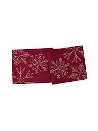 SANDER | Runner da tavola natalizio 50x138cm SNOWFLAKES Crema | Rosso