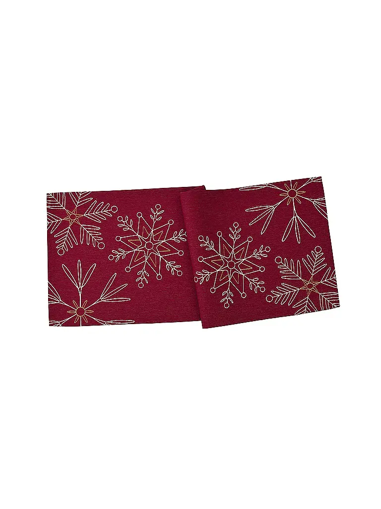 SANDER | Runner da tavola natalizio 50x138cm SNOWFLAKES Rosso | Rosso