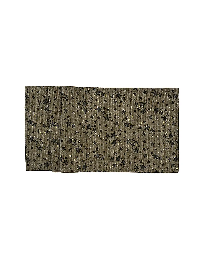 SANDER | Runner da tavola natalizio 50x140cm STELLE D'ORO Caffè | Marrone