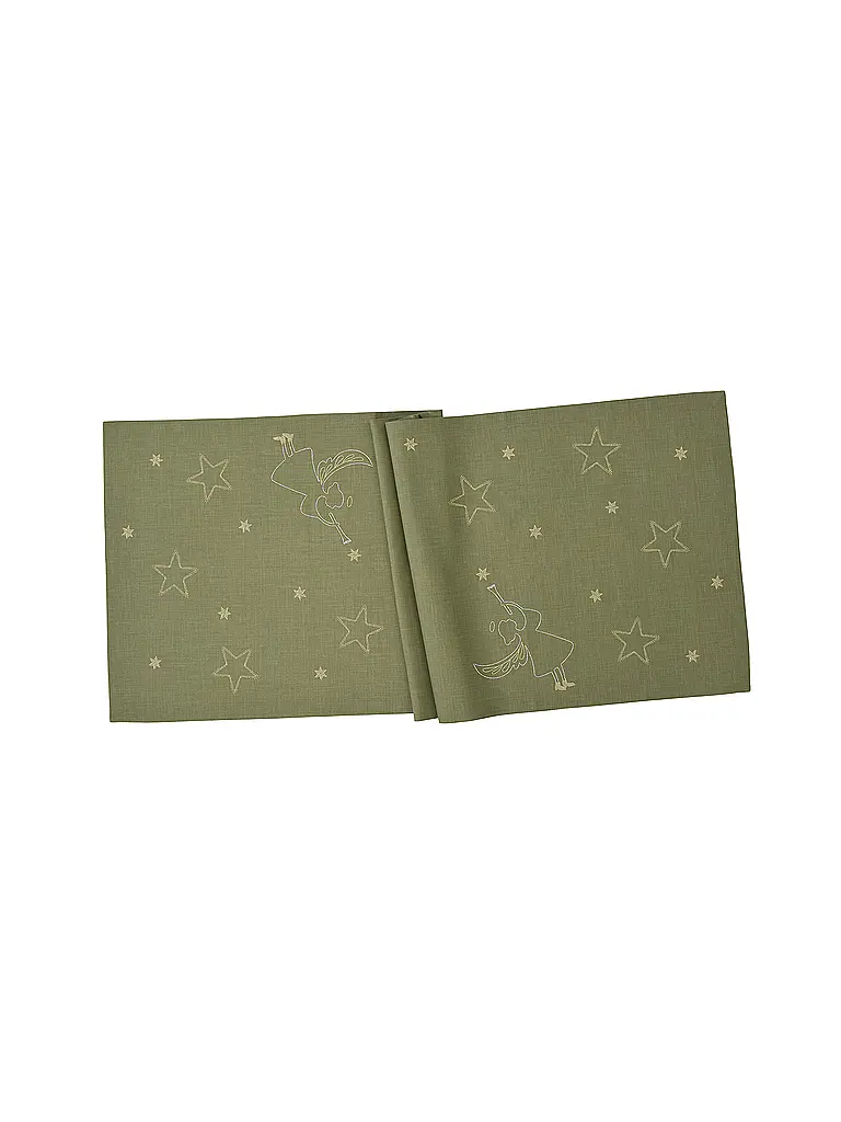 SANDER | Runner da tavola natalizio 50x150cm STARDUST Salvia | Oliva