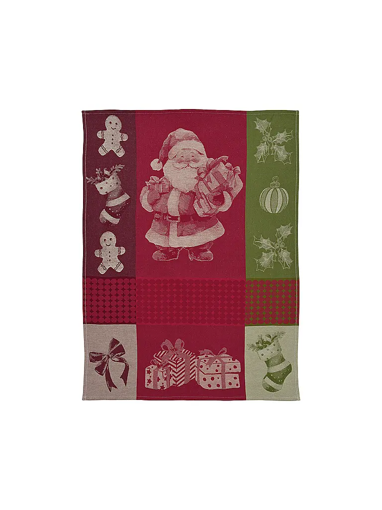 SANDER | Strofinaccio natalizio 50x70cm CHEF SANTA Rosso/Verde | Rosso