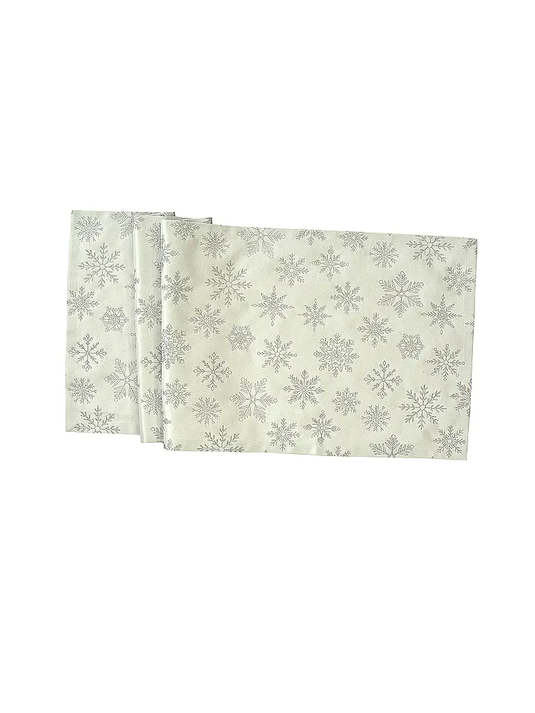 SANDER | Tavola di Natale 50x140cm CRISTALLO LUCE Écru/Argento | Crema