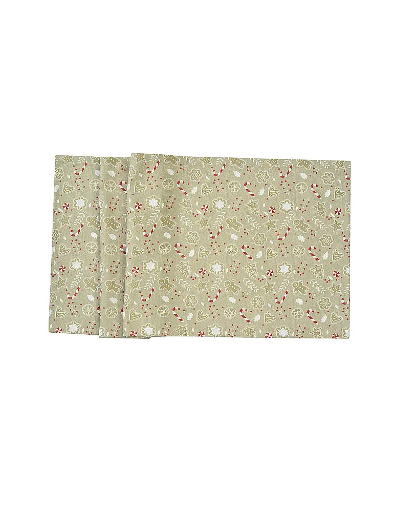 SANDER | Tavola di Natale 50x140cm GINGER MAN Beige/Rosso | Beige