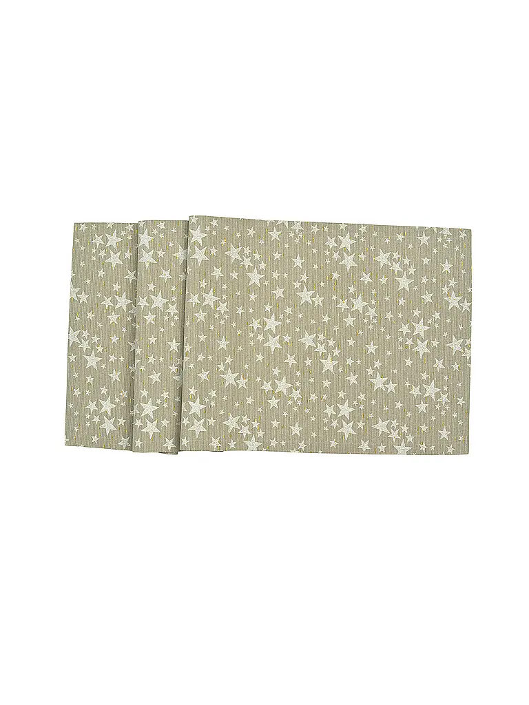 SANDER | Tavola di Natale 50x140cm STELLE D'ORO Taupe | Marrone chiaro