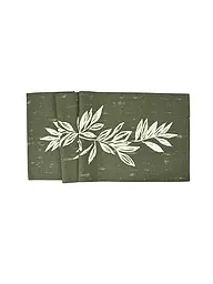 SANDER | Tischläufer BIG LEAVES 50x140cm Cachi | Verde scuro