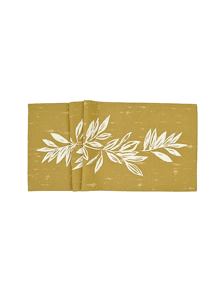 SANDER | Tischläufer BIG LEAVES 50x140cm Honey | Cammello