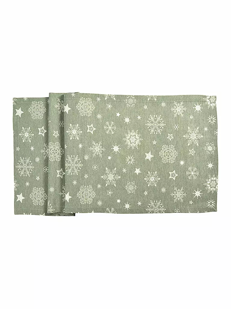 SANDER | Tischläufer CRISTALLO NEVE 50x140cm Giada | Verde chiaro