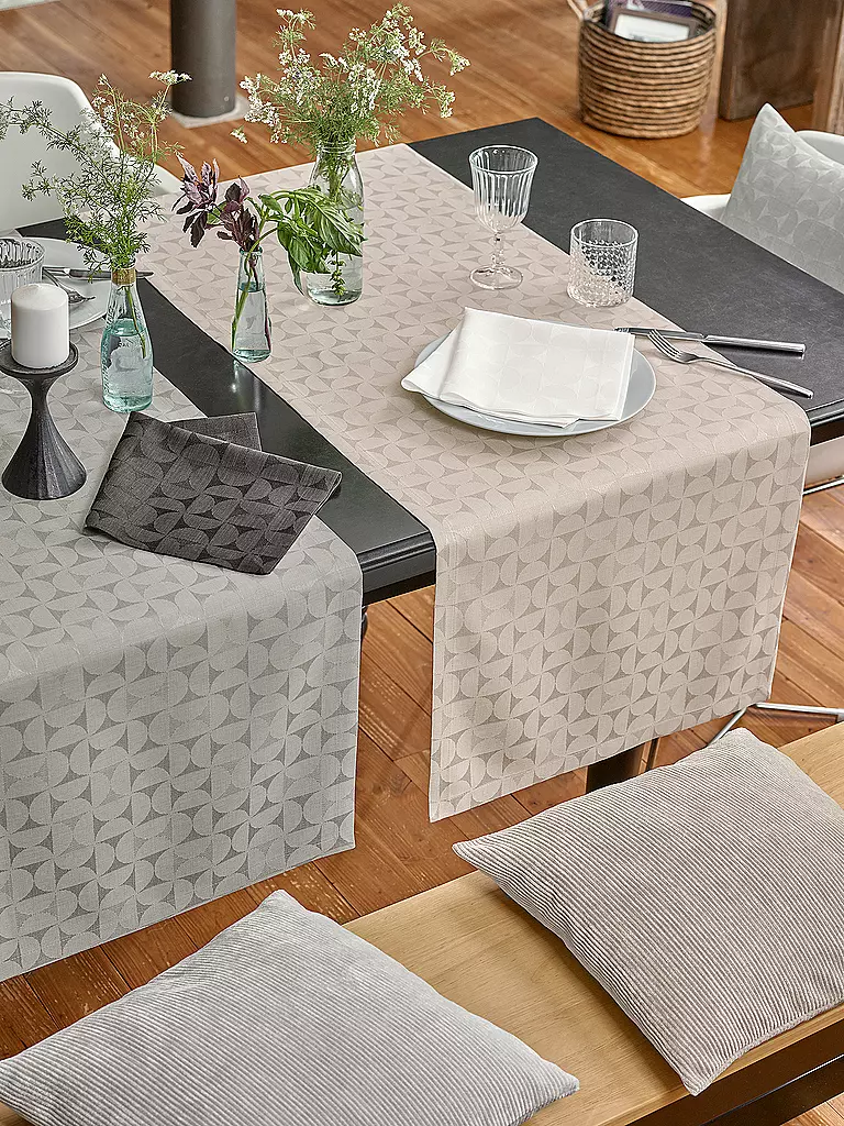 SANDER | Tovaglia 140x210cm ORA JAQUARD Moon Beean | Beige