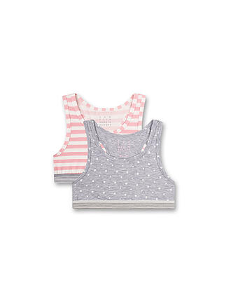 SANETTA | Bustier da ragazza, confezione da 2, grigio chiaro