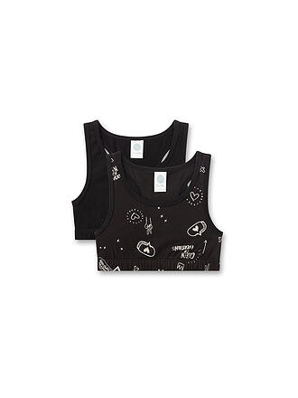 SANETTA | Bustier bambina, confezione da 2, super black