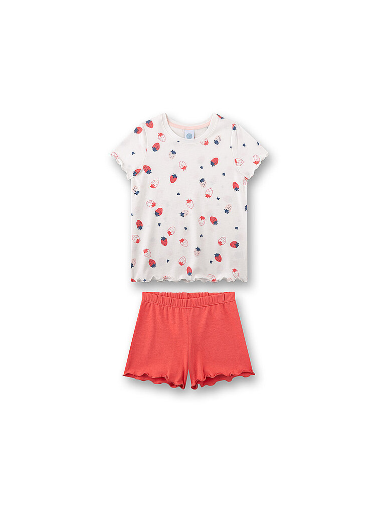 Pigiama da ragazza 2 pezzi T-shirt e shorts crema 92