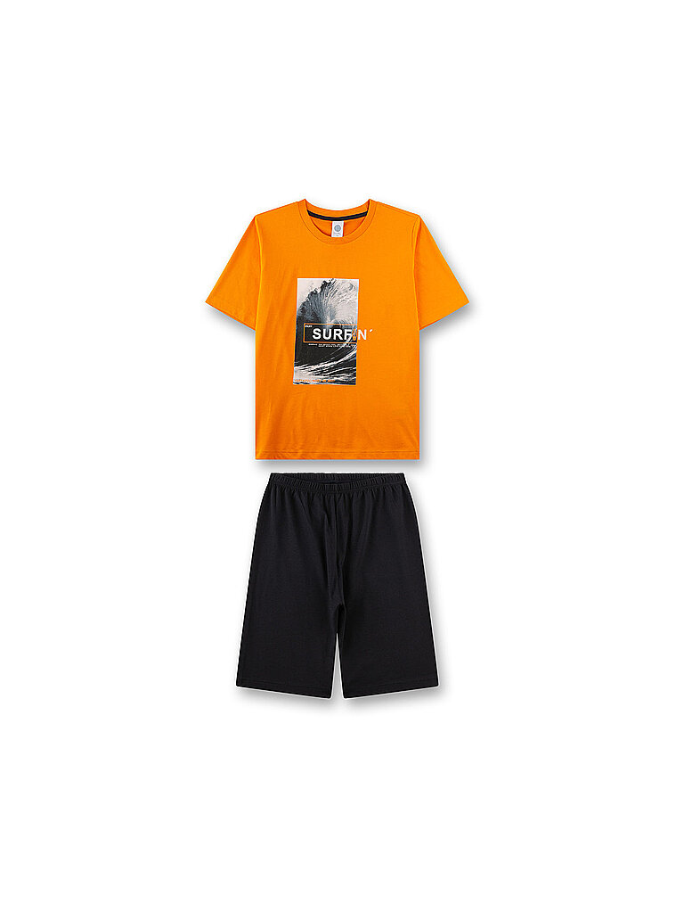 Pigiama da ragazzo 2 pezzi T-shirt e shorts arancione 164