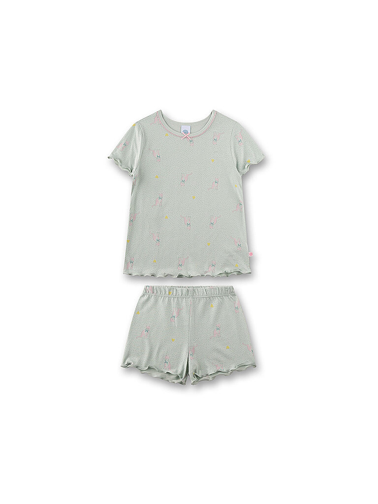 Pigiama da ragazza 2 pezzi T-shirt e shorts verde chiaro 104