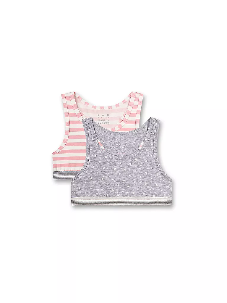 SANETTA | Bustier da ragazza, confezione da 2, grigio chiaro | Grigio chiaro