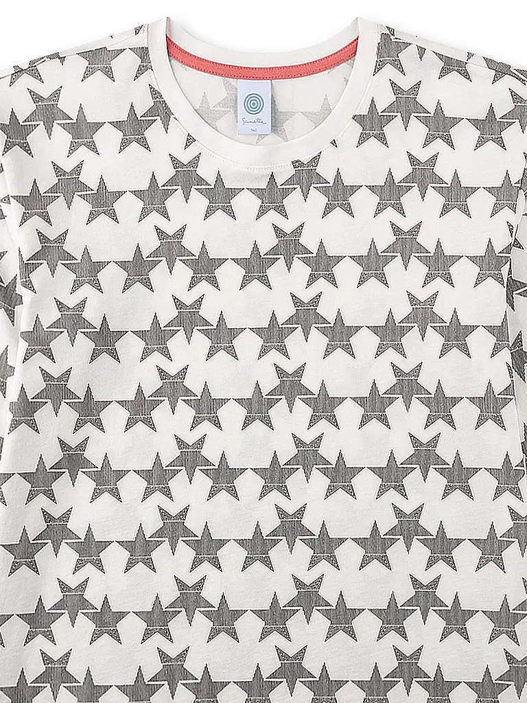 SANETTA | Pigiama da ragazza 2 pezzi maglietta a maniche lunghe e pantaloni | Crema