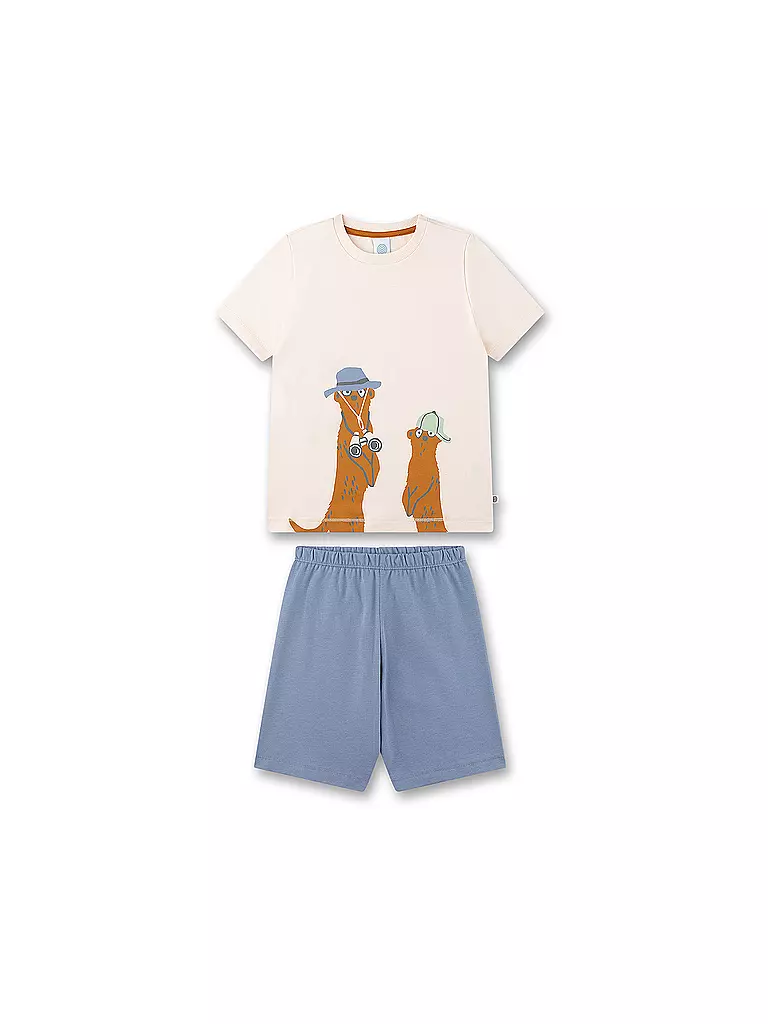 SANETTA | Pigiama da ragazzo set 2 pezzi (T-shirt e shorts) | Crema