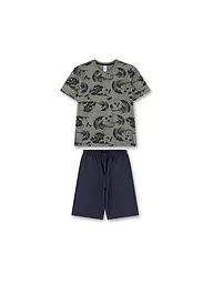 SANETTA | Pigiama da ragazzo set 2 pezzi T-shirt e shorts | Oliva