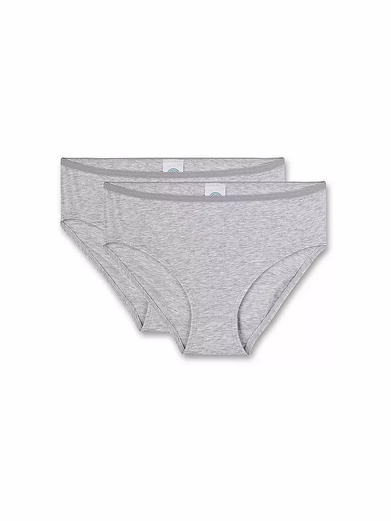 SANETTA | Slip da bambina, confezione da 2, grigio chiaro | Grigio