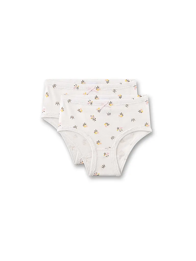 SANETTA | Slip da bambina confezione da 2 white pebb | Crema