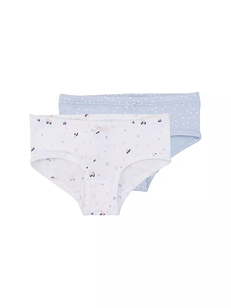 SANETTA | Slip da ragazza, confezione da 2, bianco | Bianco