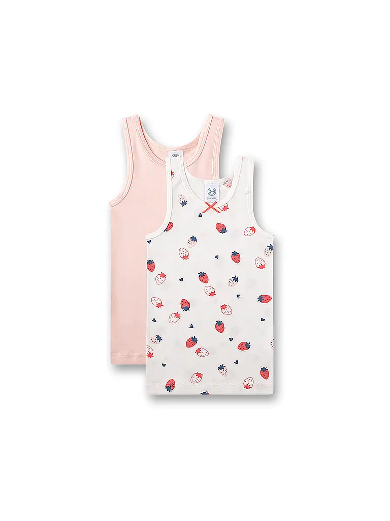 SANETTA | Top da ragazza - Canottiera confezione da 2 white pebb | Crema