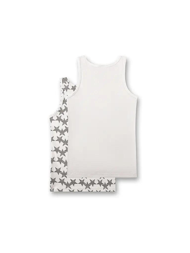 SANETTA | Top da ragazza - Canottiera confezione da 2 white pebb | 