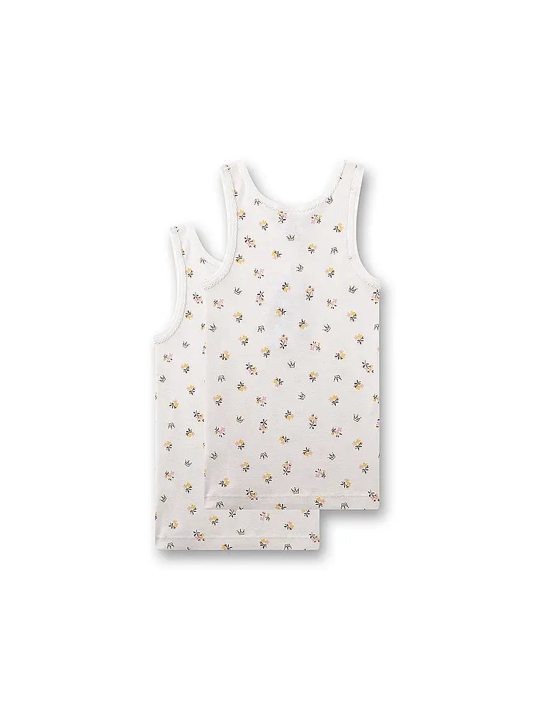 SANETTA | Top da ragazza - Canottiera confezione da 2 white pebb | Crema
